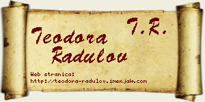 Teodora Radulov vizit kartica